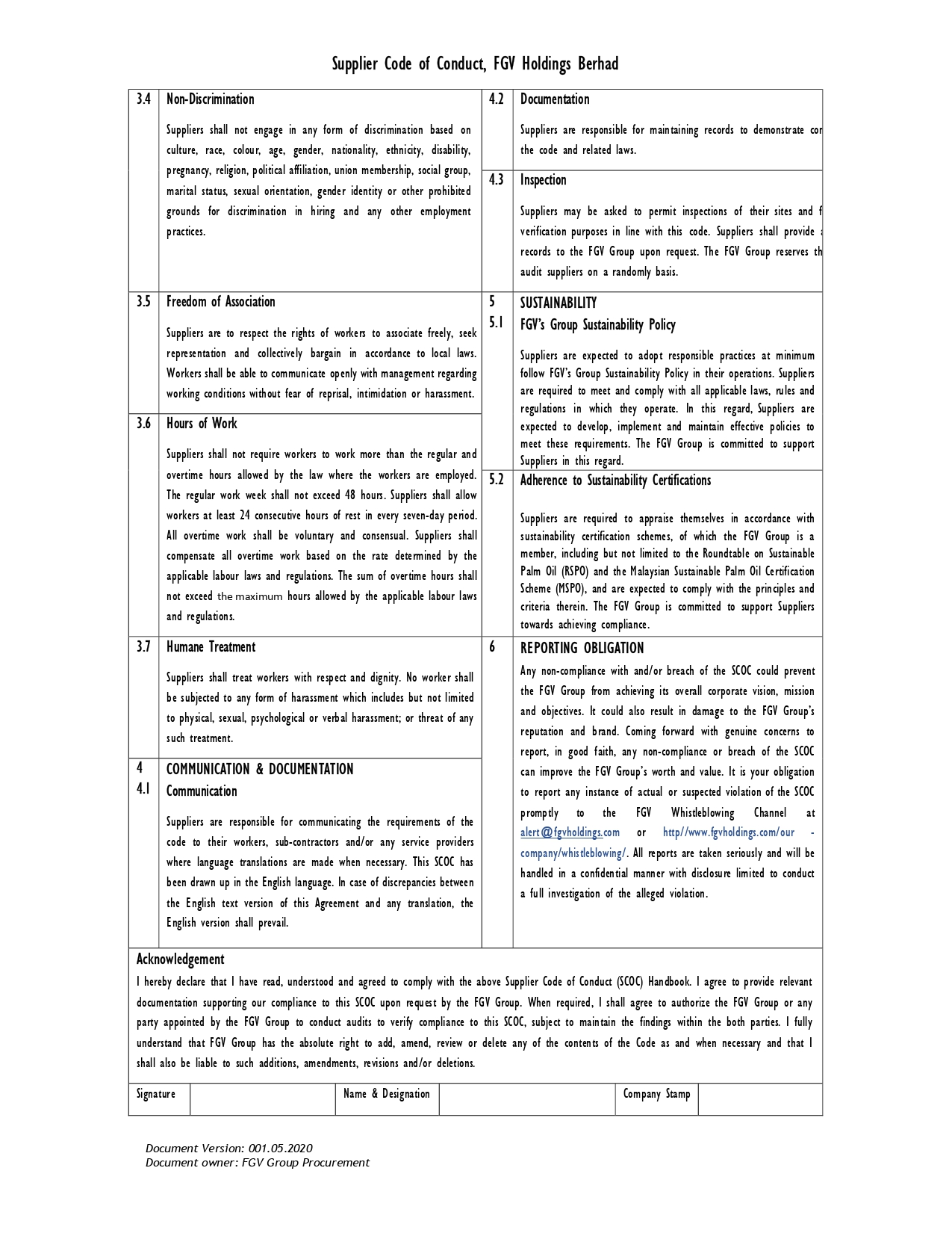 Supplier Code Of Conduct